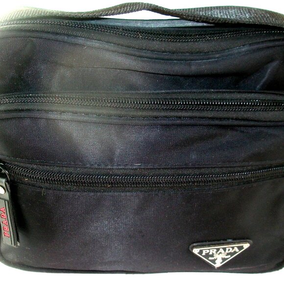 Black Nylon Multi-Compartment Convertible Crossbody Bag NOT PRADA LINEA ROSSA - Picture 6 of 12